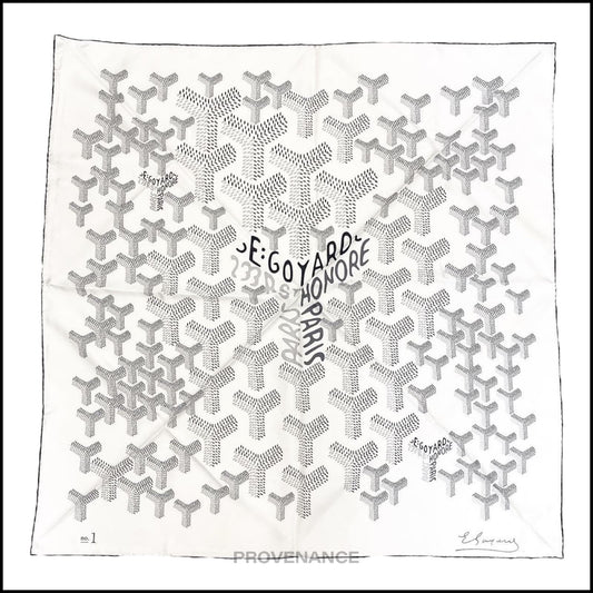 🔴 Goyard Silk Scarf No. 1 - White