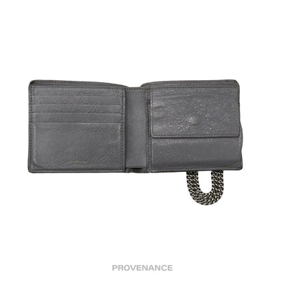 🔴 Balenciaga Explorer Chain Wallet - Gray Leather