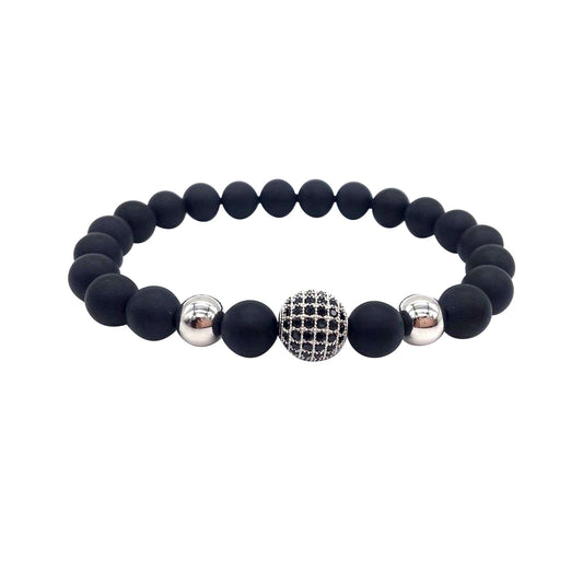 🔴 Bracelet - Platinum Globe Pavé Shambala