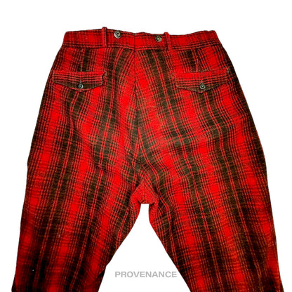 🔴 Woolrich Wool Hunting Pants Knickers - Red/Black Plaid 34