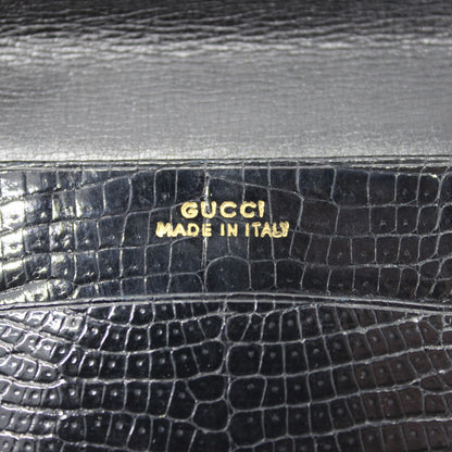 🔴 Gucci Cardholder Wallet - Black Crocodile