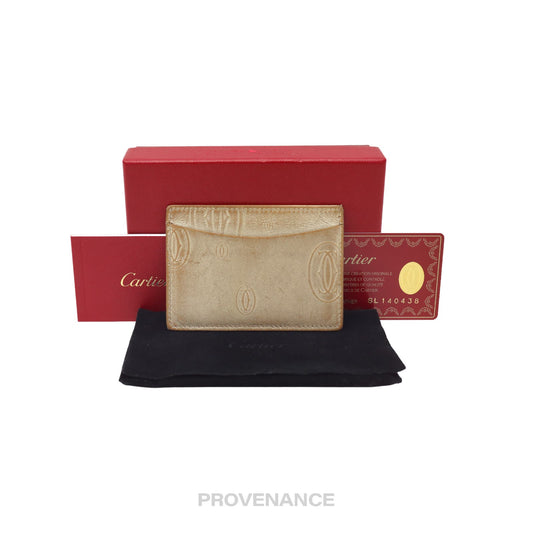 🔴 Cartier Card Holder Wallet - Champagne Gold Leather