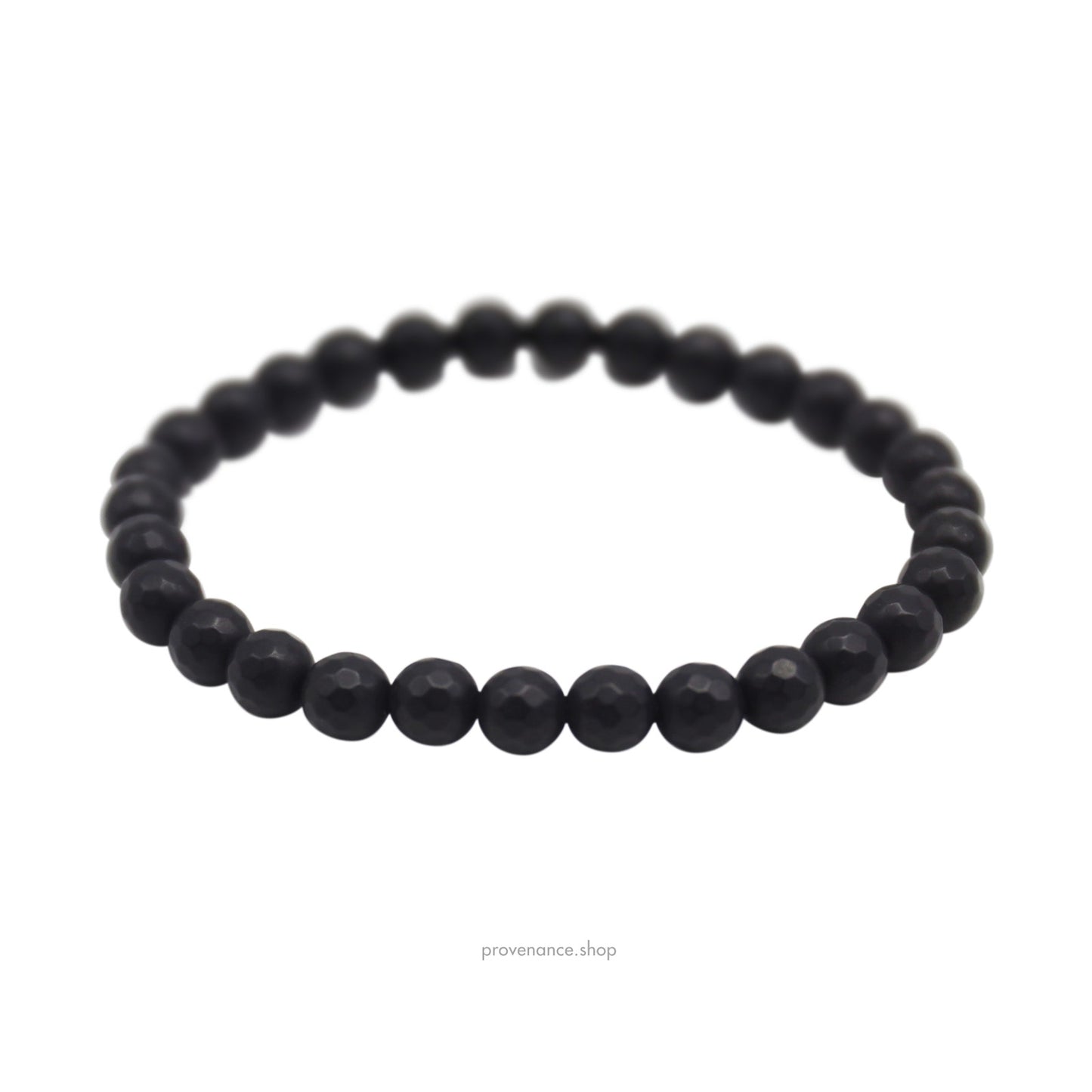 🔴 Bracelet - Faceted Satin Black Onyx 6mm.