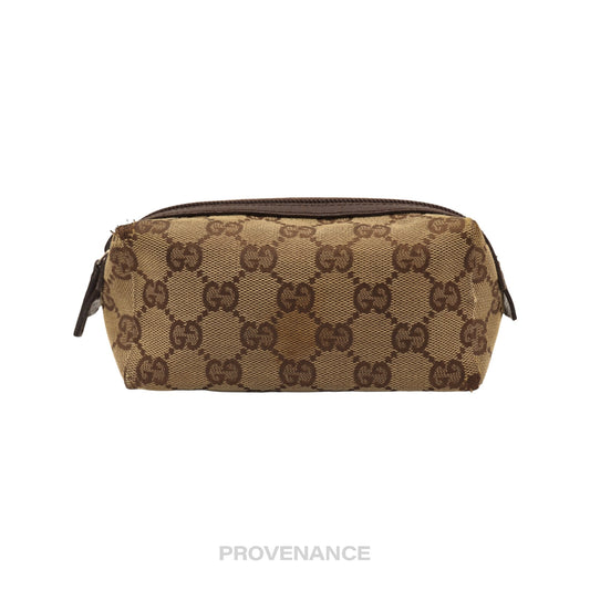 🔴 Gucci Cosmetic Pouch - Brown GG Canvas