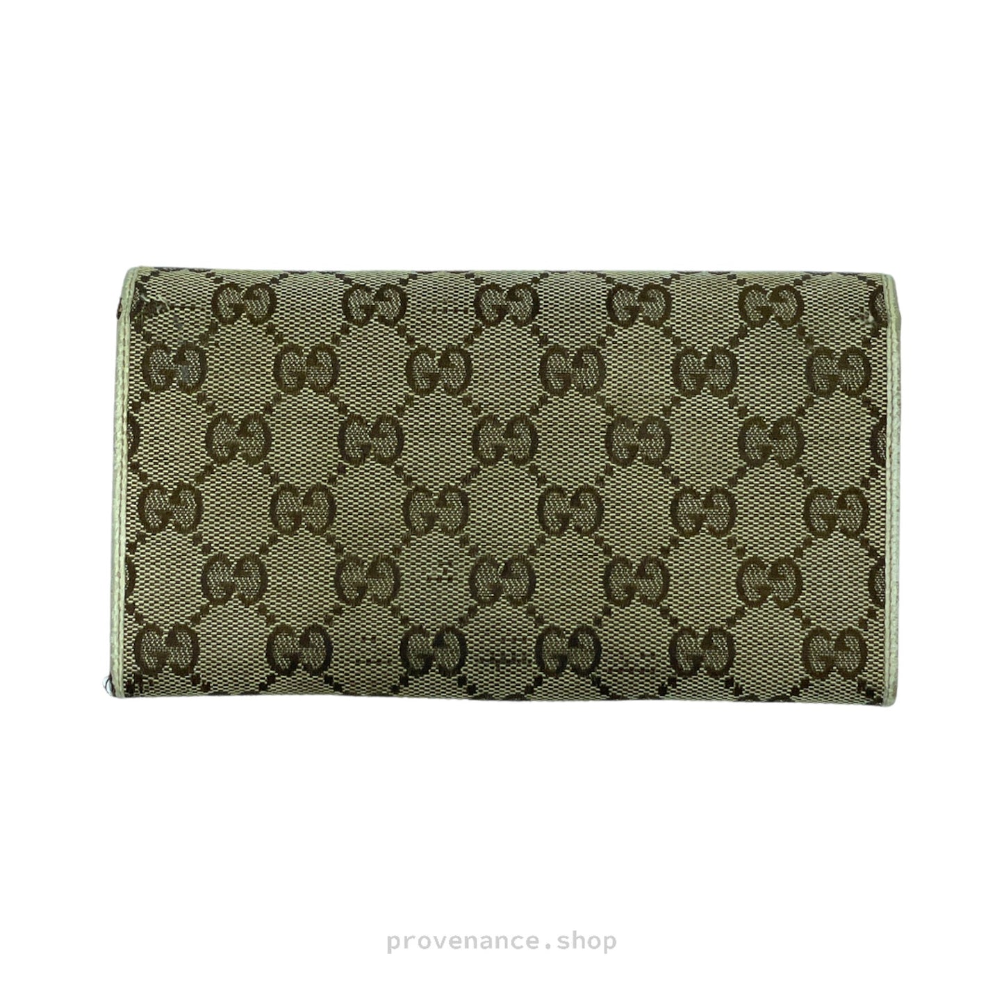 🔴 Gucci GG Canvas Long Wallet - White