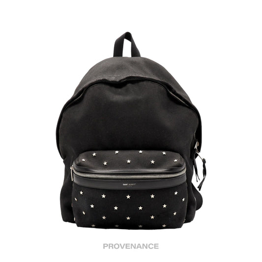 🔴 Saint Laurent Paris SLP City Backpack Bag - Star Studded