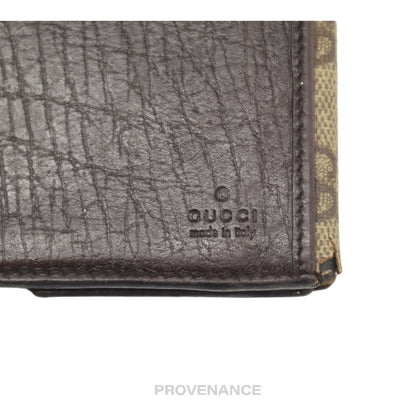 🔴 Gucci Long Wallet - GG Supreme Brown