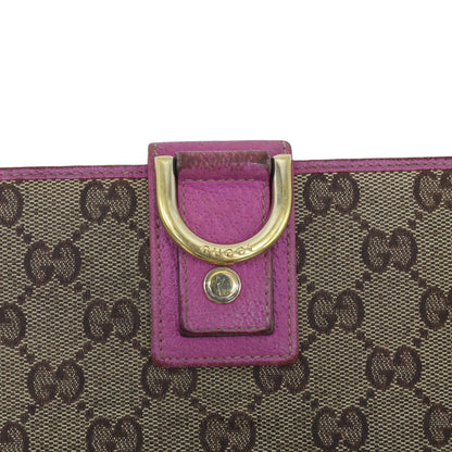 🔴 Gucci GG Canvas Long Wallet - Fuchsia