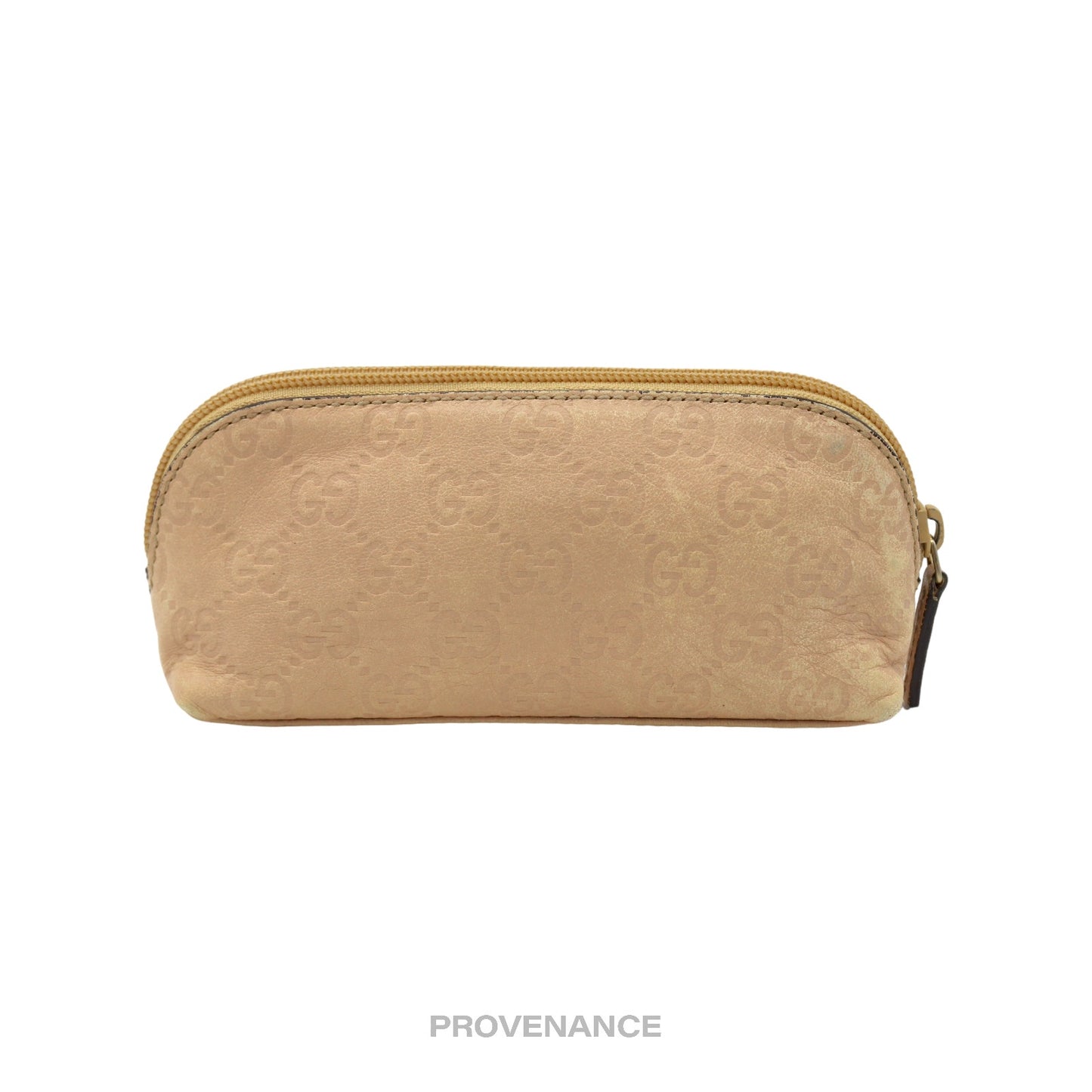 🔴 Gucci Cosmetic Pouch - Nude Guccissima Leather