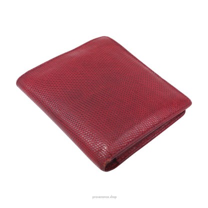 🔴 Louis Vuitton Tall Bifold Wallet - Rubis Lizard Leather