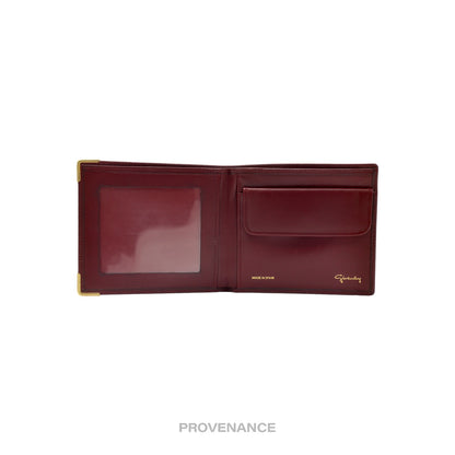 🔴 Givenchy Logo Bifold Wallet - Burgundy Leather