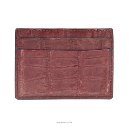 🔴 Gucci Card Holder Wallet - Terra Cotta Crocodile Leather