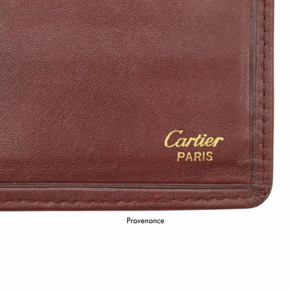 🔴 Cartier Long Wallet - Burgundy Calfskin Leather