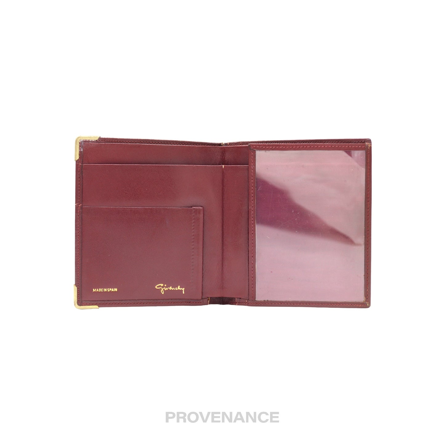 🔴 Givenchy ID Bifold Wallet - Burgundy Leather