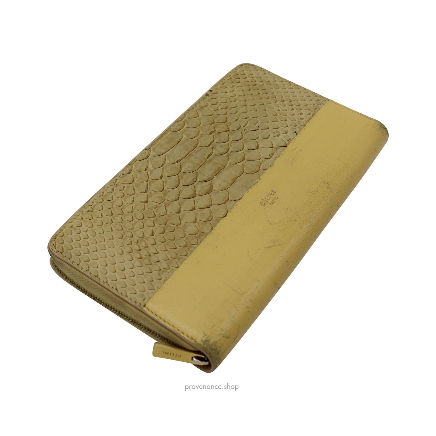 🔴 Celine Multifunction Zip Wallet - Cream Python