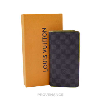 🔴 Louis Vuitton Brazza Long Wallet - Damier Graphite Yellow