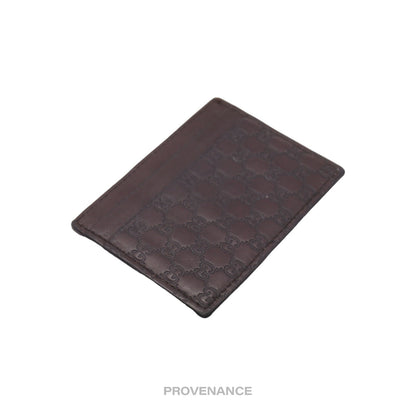 🔴 Gucci Card Holder Wallet - Chocolate MicroGuccissima Leather