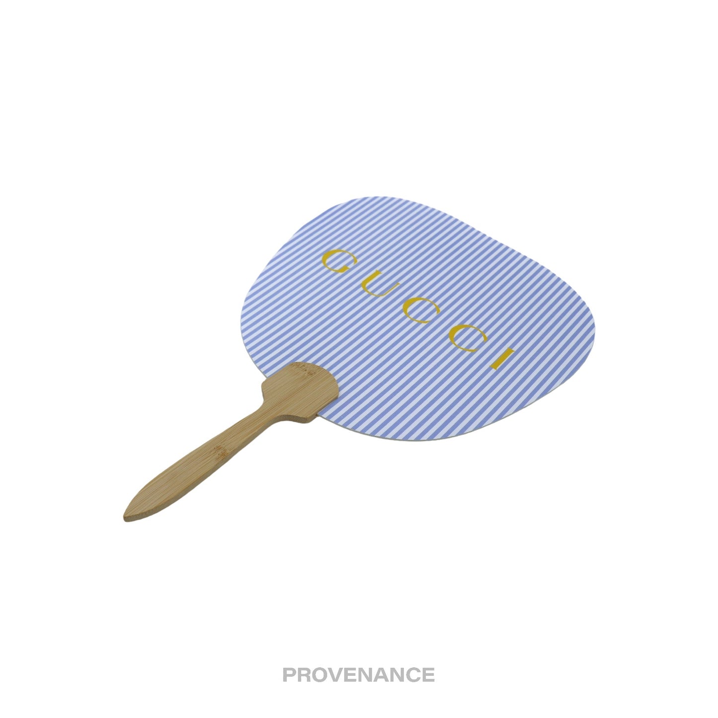 🔴 Gucci Logo Bamboo Hand Fan - Striped