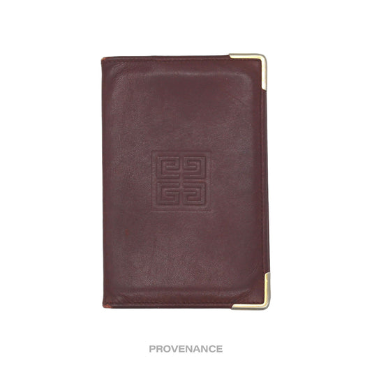 🔴 Givenchy Pocket Organizer Wallet - Burgundy Leather