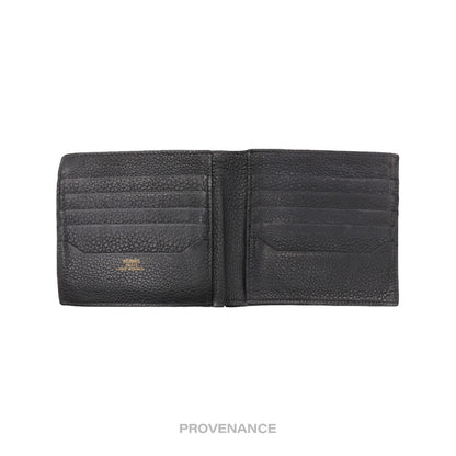 🔴 Hermes 10CC Bifold Wallet - Black Chevre Leather