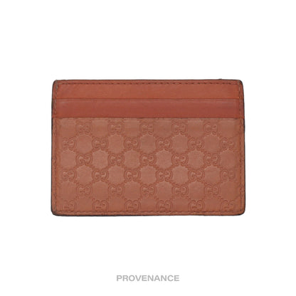 🔴 Gucci Card Holder Wallet - Peach MicroGuccissima Leather