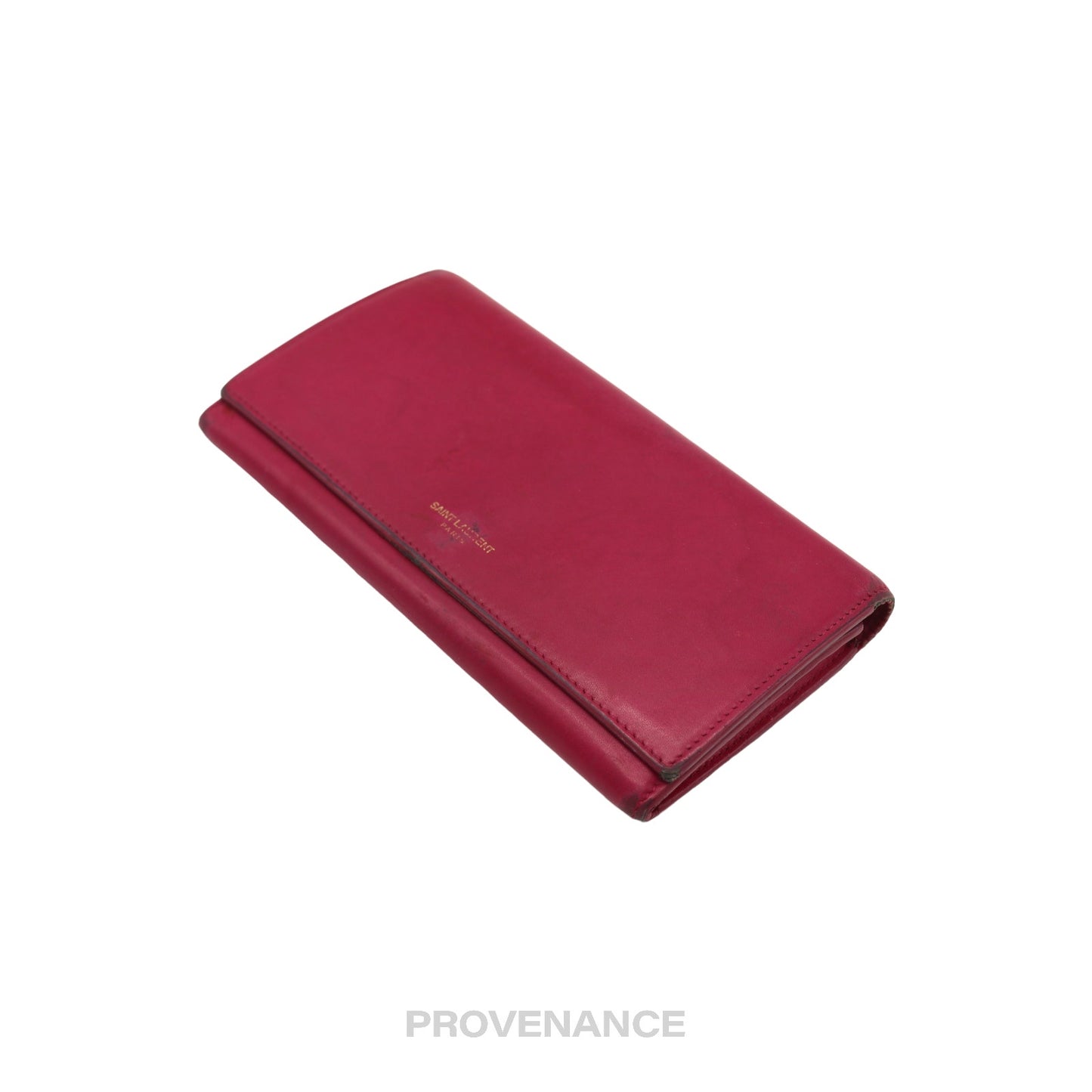 🔴 Saint Laurent Paris SLP Long Wallet - Pink Leather