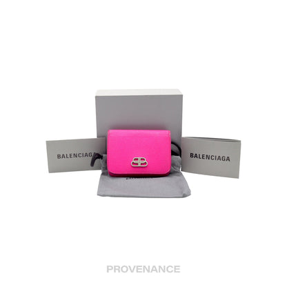 🔴 Balenciaga BB Trifold Wallet - Pink