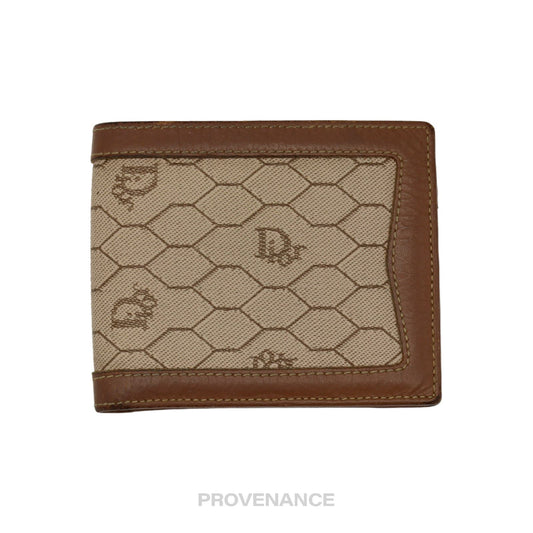 🔴 Dior Trotter Bifold Wallet - Tan Honeycomb