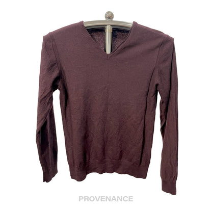 🔴 Lanvin Merino V-Neck Sweater - Maroon