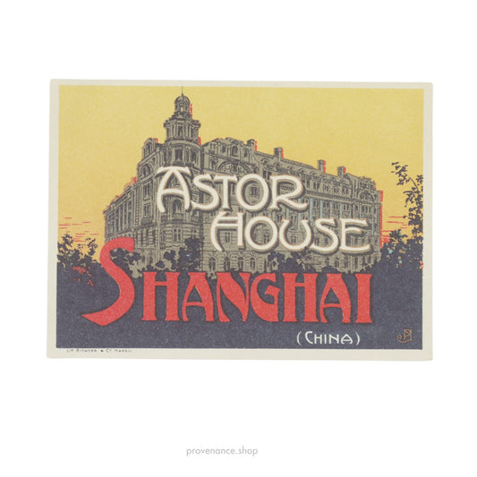 🔴 Hotel Label Sticker Postcard - Astor House Shanghai