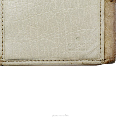 🔴 Gucci Horsebit Long Wallet - Ivory Ostrich Leather