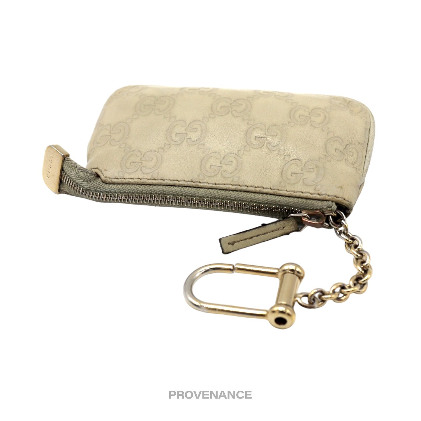 🔴 Gucci Key Pouch Cles - Cream GG Guccissima Leather