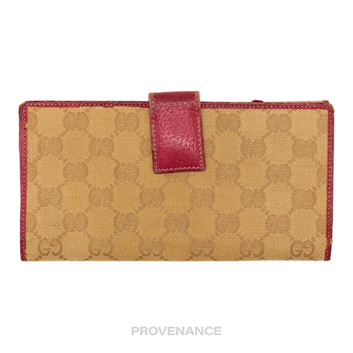 🔴 Gucci Long Wallet - GG Canvas Pink