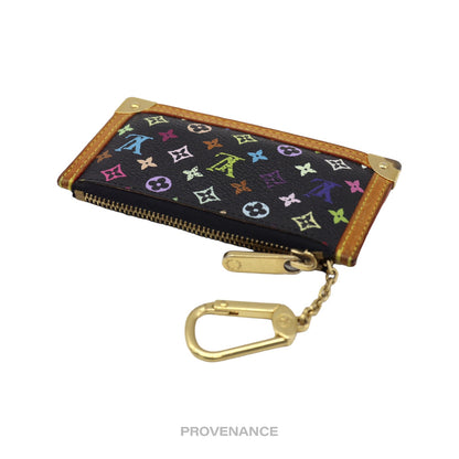 🔴 Louis Vuitton X Takashi Murakami Key Pouch Cles - Monogram Multicolore Black