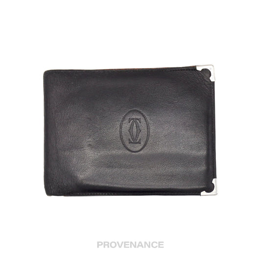 🔴 Cartier Bifold Wallet - Black Calfskin Leather
