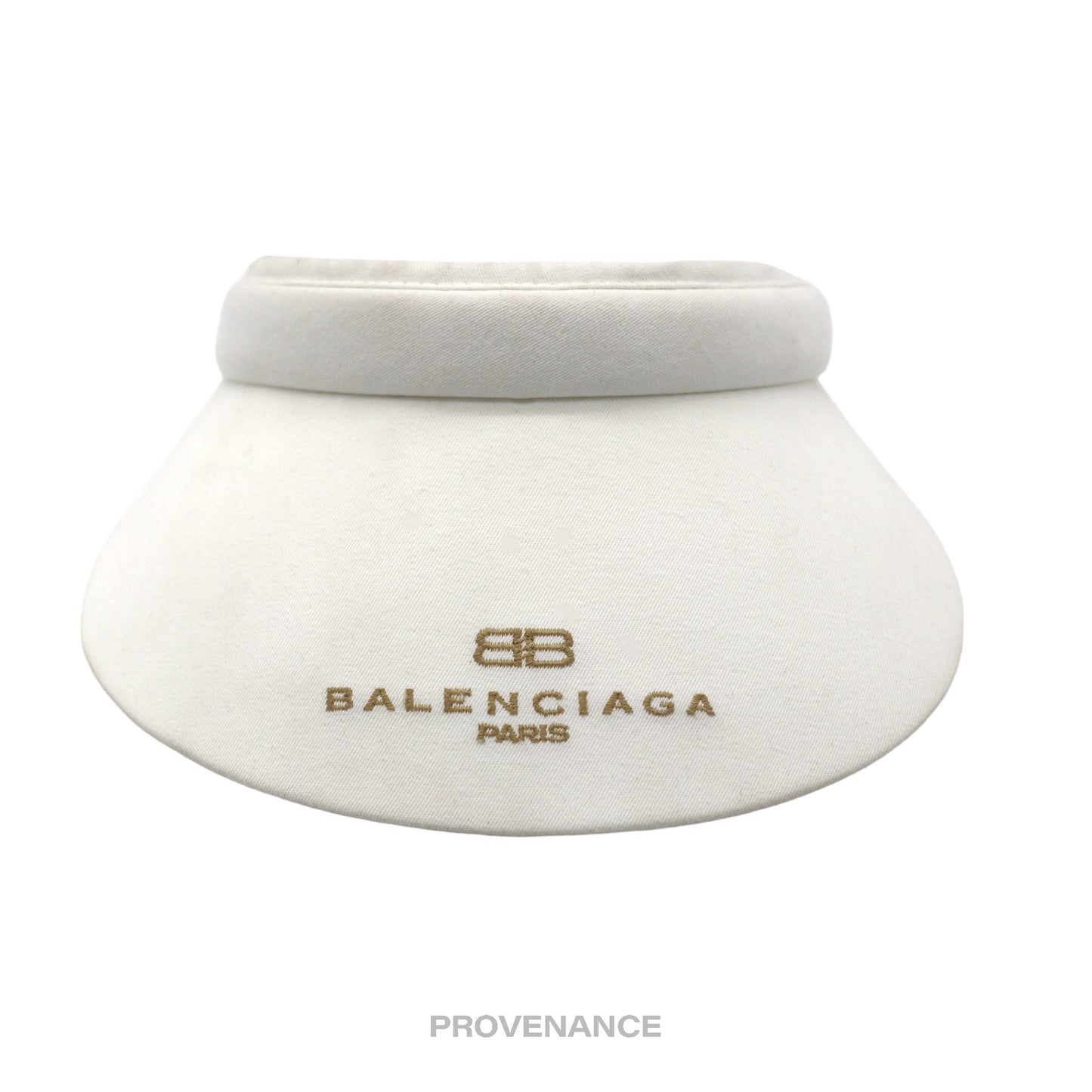 🔴 Balenciaga BB Logo Embroidered Visor - White