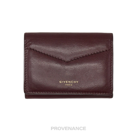🔴 Givenchy Trifold Wallet - Burgundy Leather