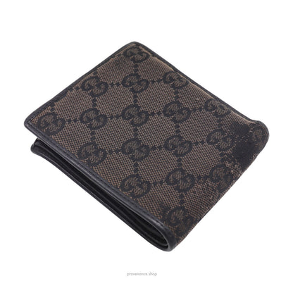 🔴 Gucci Bifold Wallet - Black/Brown GG Canvas