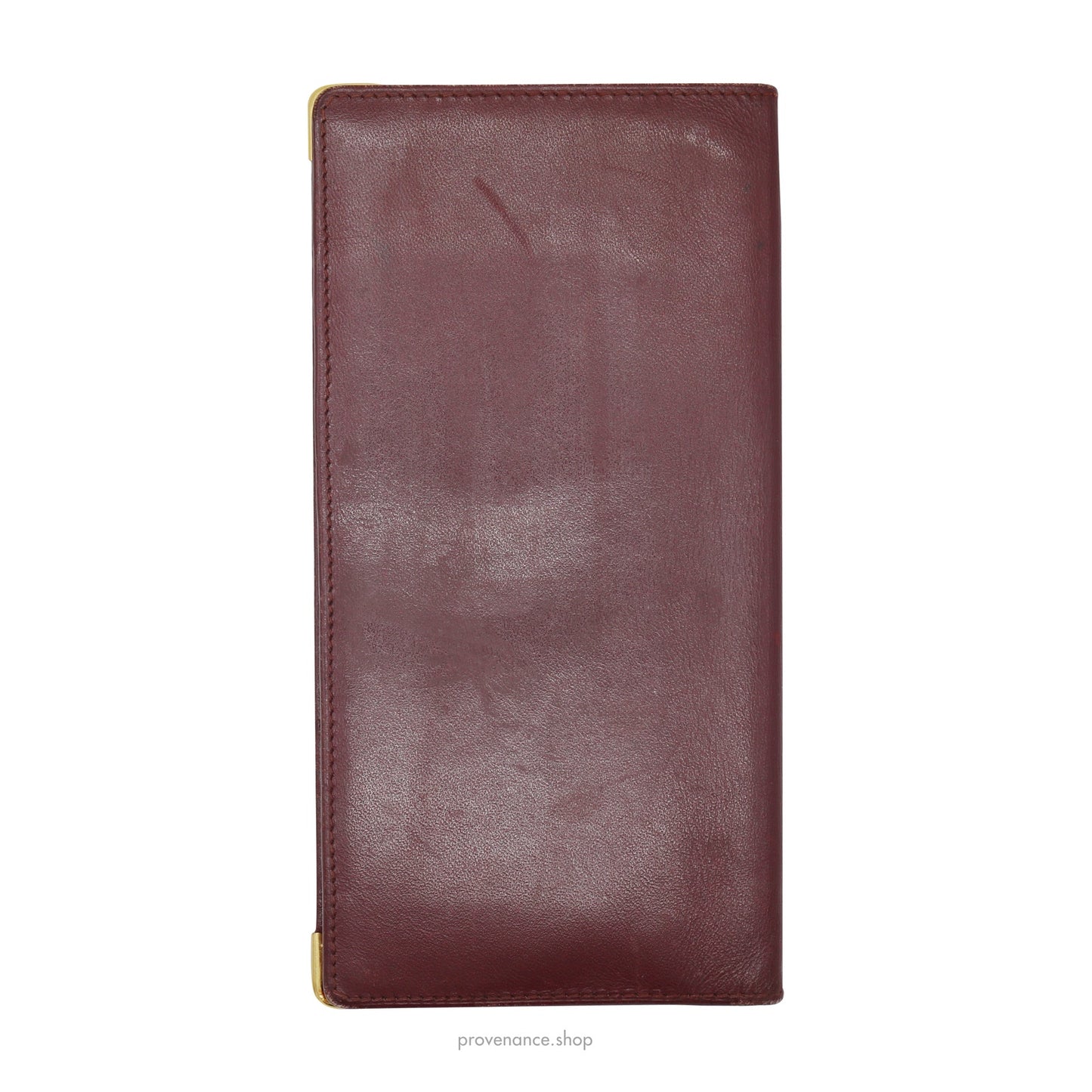 🔴 Cartier Long Wallet - Burgundy Calfskin Leather