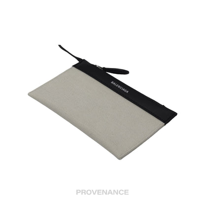 🔴 Balenciaga Canvas Pochette Wallet - Black/White