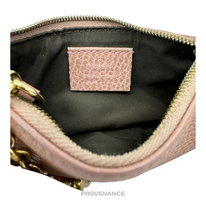 🔴 Gucci MII Key Pouch Cles - Powder Pink Tumbled Leather