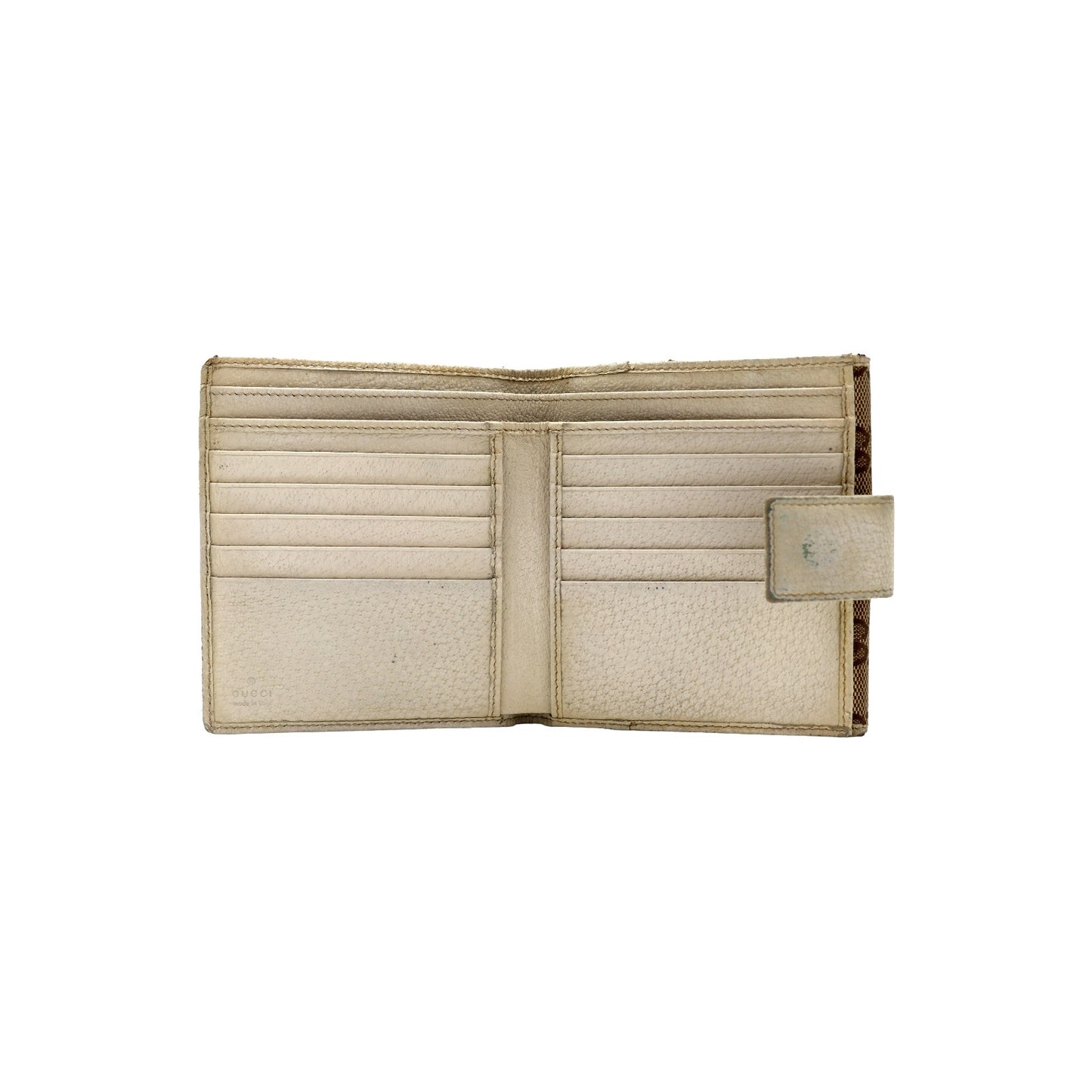 🔴 Gucci Trifold Wallet - Chalk Guccissima Leather