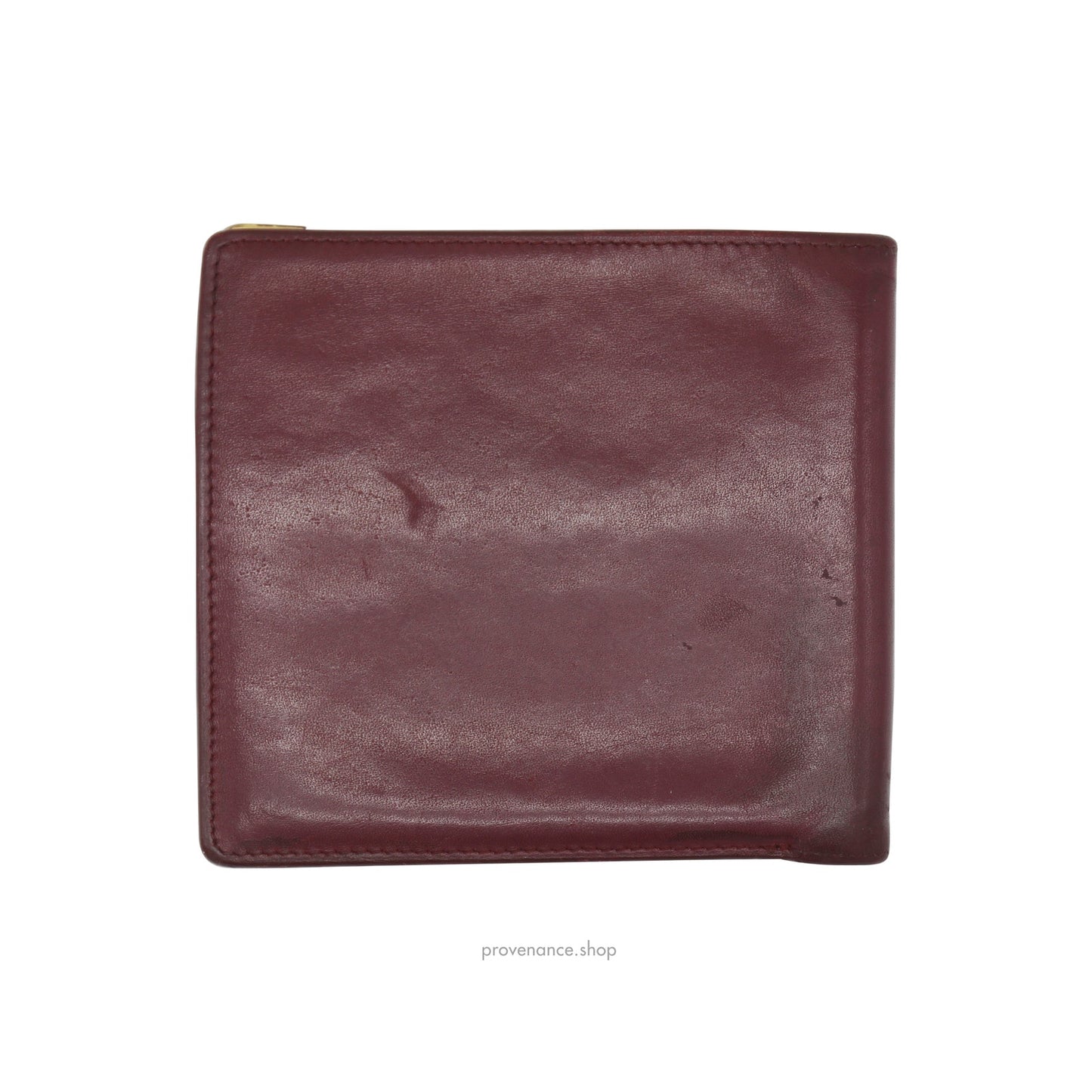 🔴 Cartier Bifold Wallet - Burgundy Calfskin Leather