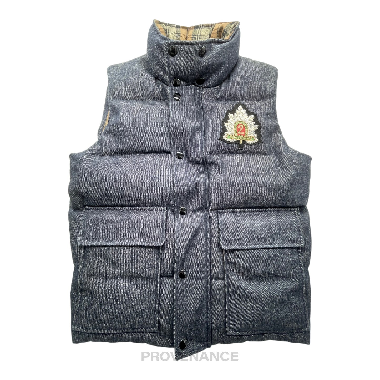 🔴 Balenciaga Embroidered Down Vest - Denim