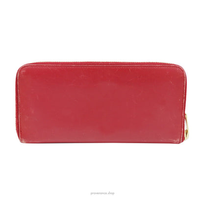 🔴 SLP Zip Long Wallet - Poppy Red Leather