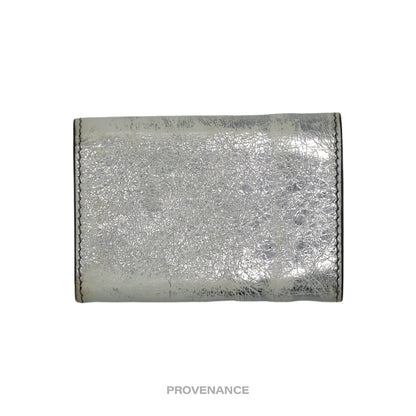 🔴 Balenciaga Papier Mini Wallet - Metallic Leather