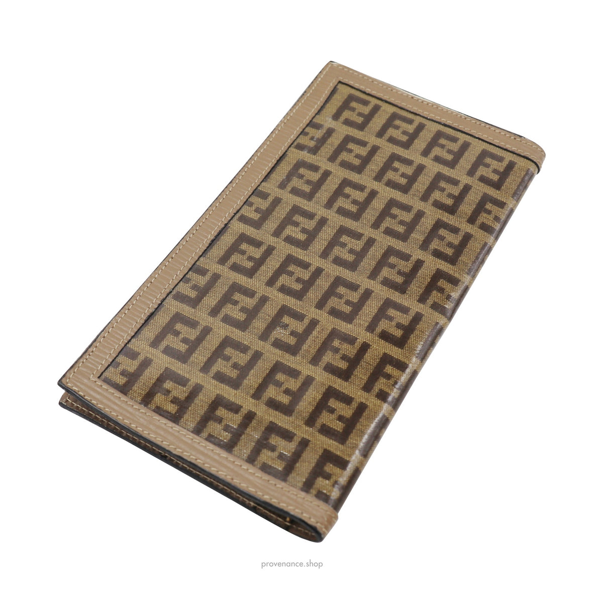 🔴 Fendi Long Wallet - Micro FF Zucca Glace