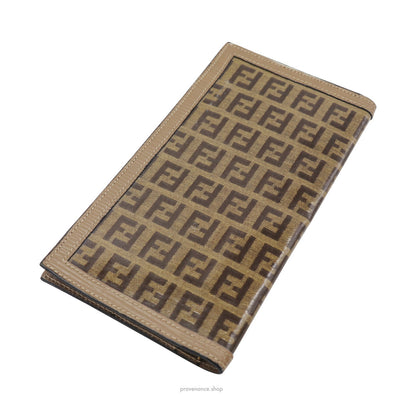 🔴 Fendi Long Wallet - Micro FF Zucca Glace
