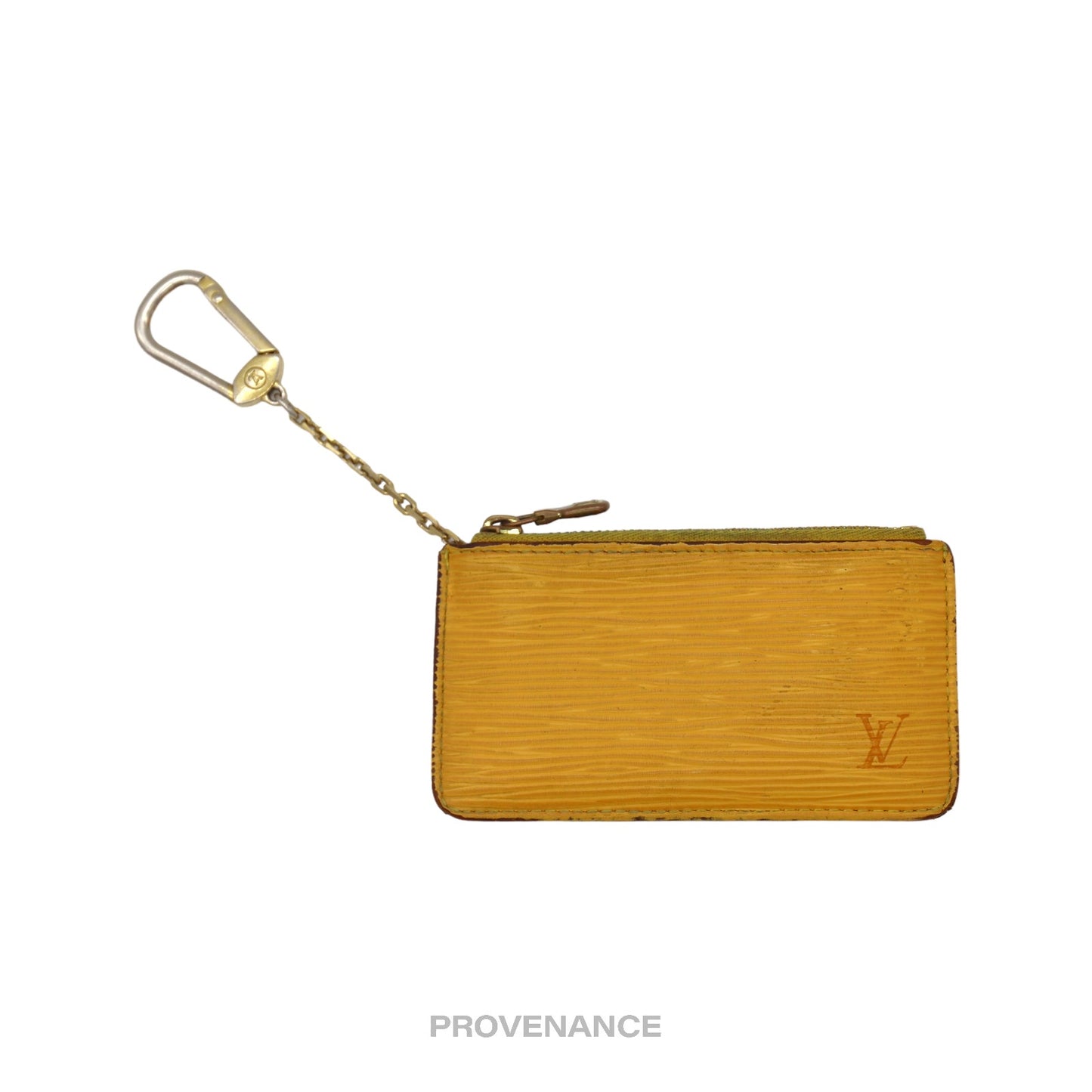 🔴 Louis Vuitton Key Pouch Cles - Tassil Yellow Epi Leather