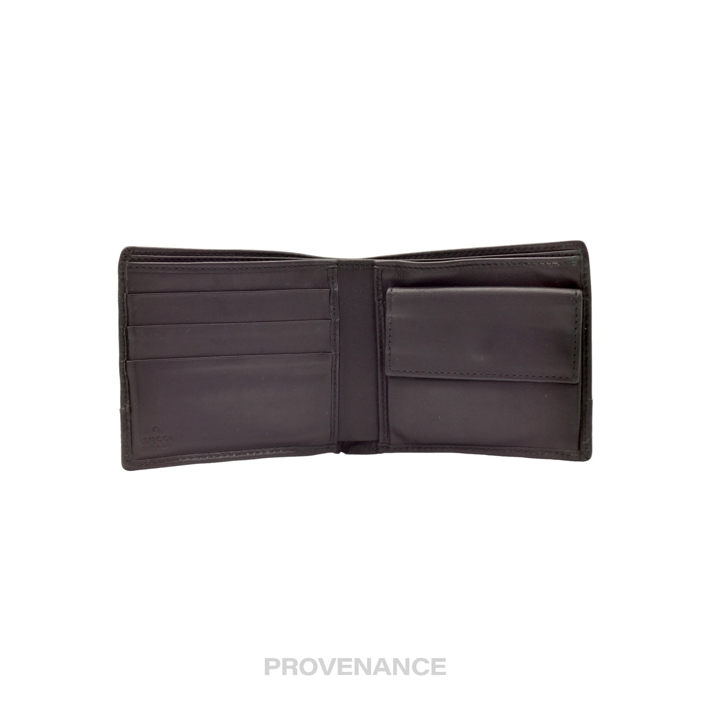 🔴 Gucci Bifold Wallet - Black Micro Guccissima Leather